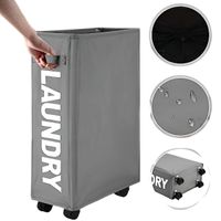 Cesto De Ropa Multiuso Con Ruedas Laundry Plomo