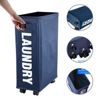 Cesto De Ropa Multiuso Con Ruedas Laundry Azul