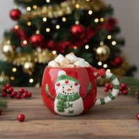 Mug Snowman Rojo con verde Cuentos de Navidad Orange