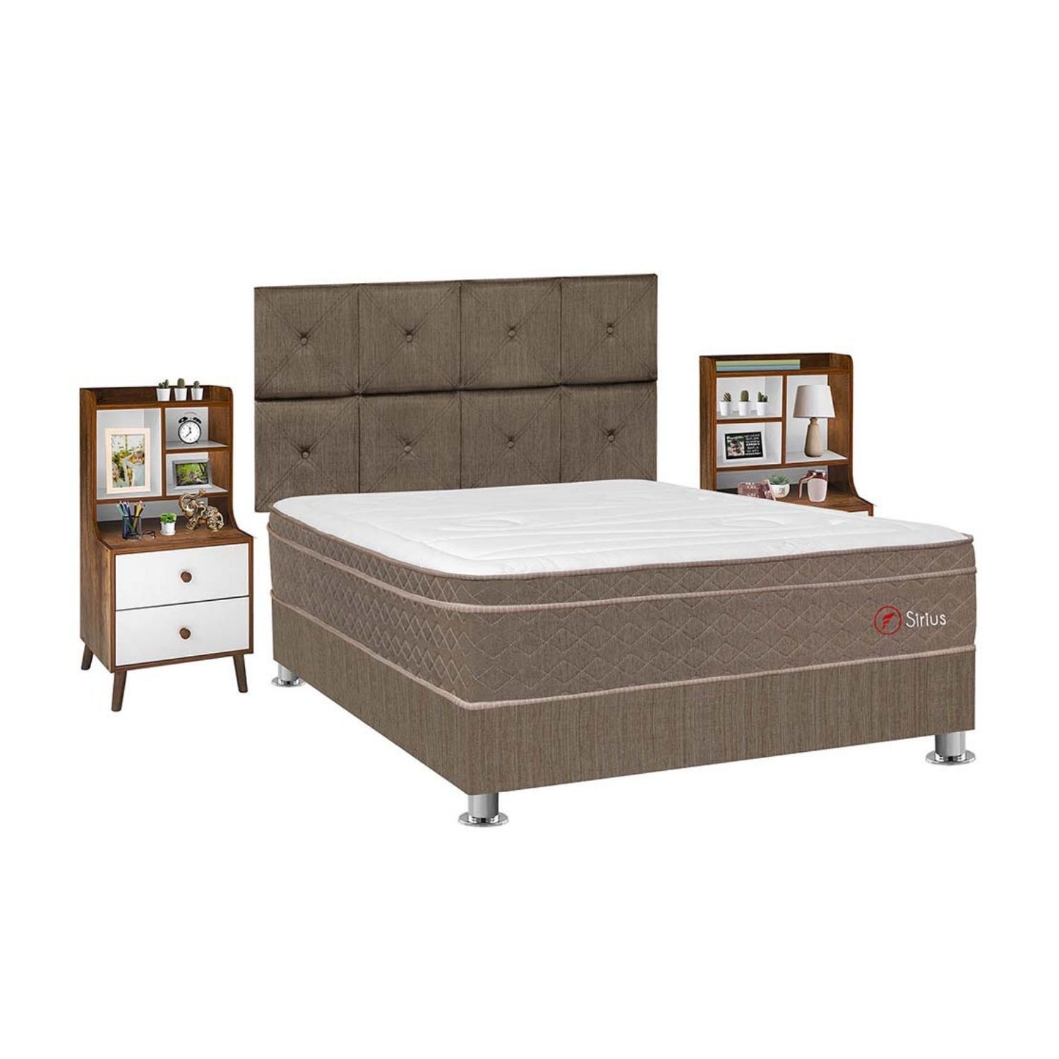 Dormitorio Sirius 2 plazas + Velador Repisa Fashion Forli