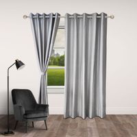 Pack de 2 Cortinas Silver 1.40x2.30 con 2 Alzapaños Orange