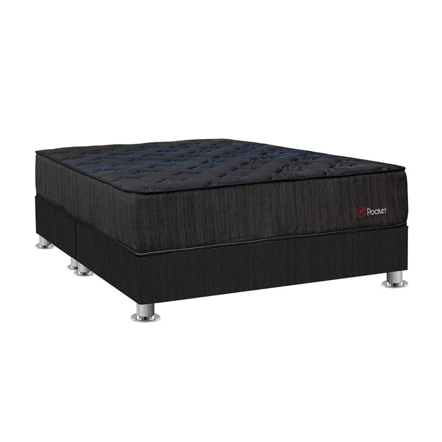 Cama Americana Pocket Negro Queen Forli