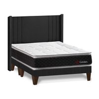 Dormitorio Europeo Golden King + Cabecera de Luxe Gris Forli