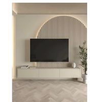 Mesa de TV Flotante con Panel Yusef color Almendra 3 puertas TU MESITA