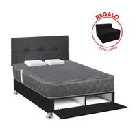 Dormitorio Sabanera Acqua Gris 2 plazas + Sofá Cama Forli