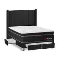 Dormitorio 4 cajones Gris Platinium 2 plazas Forli