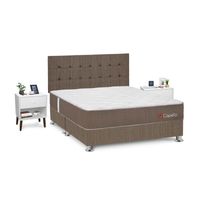 Dormitorio Capella Queen + Velador Fer Blanco Forli