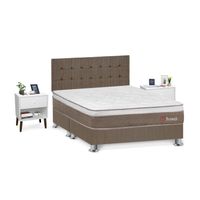 Dormitorio Boreal Queen + Velador Fer Blanco Forli