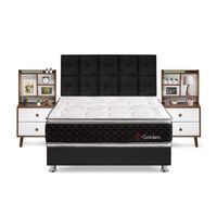 Dormitorio Golden Queen + Velador Repisa Fashion Forli