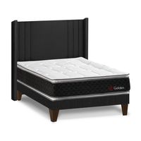 Dormitorio Europeo Golden 2 plazas + Cabecera de Luxe Gris Forli