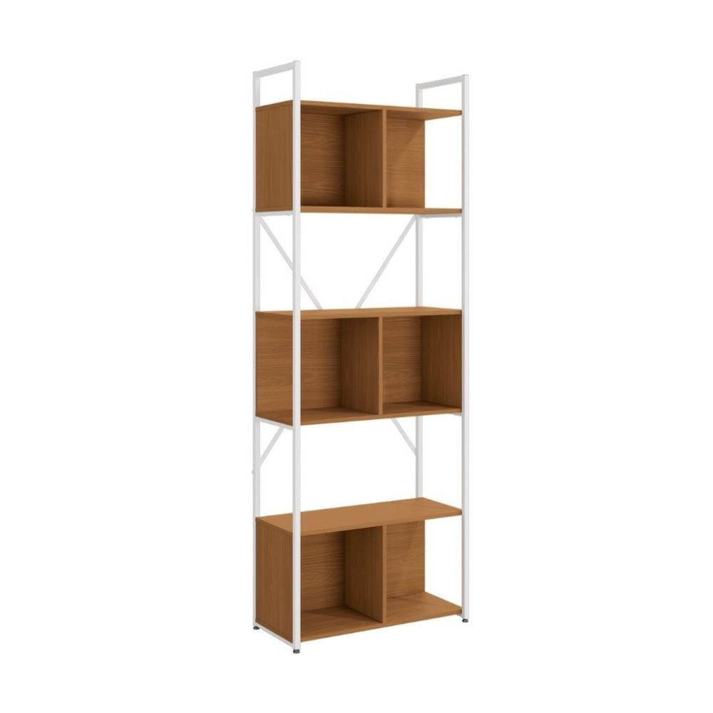 Estante London 3 Niveles 200cm Canela / Metal Blanco Orange