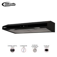 Campana extractora 60cm Vento Black Klimatic