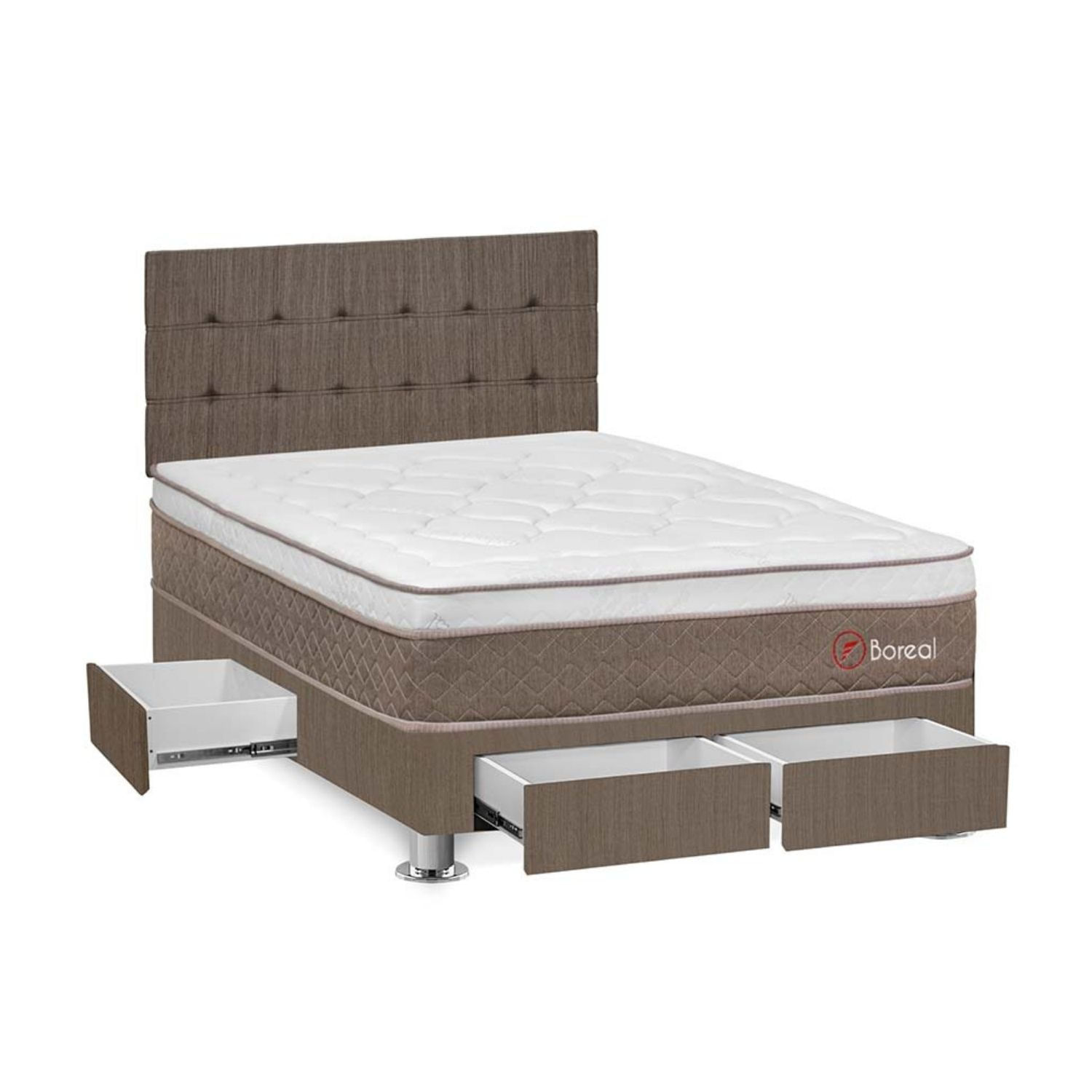 Dorm Boreal Pocket Ss con 4 cajones 2 plazas + Cabecera Forli