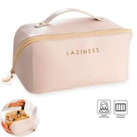 Neceser Organizador Estuche de Maquillaje Cosméticos PU con Asa MDA290025 Beige