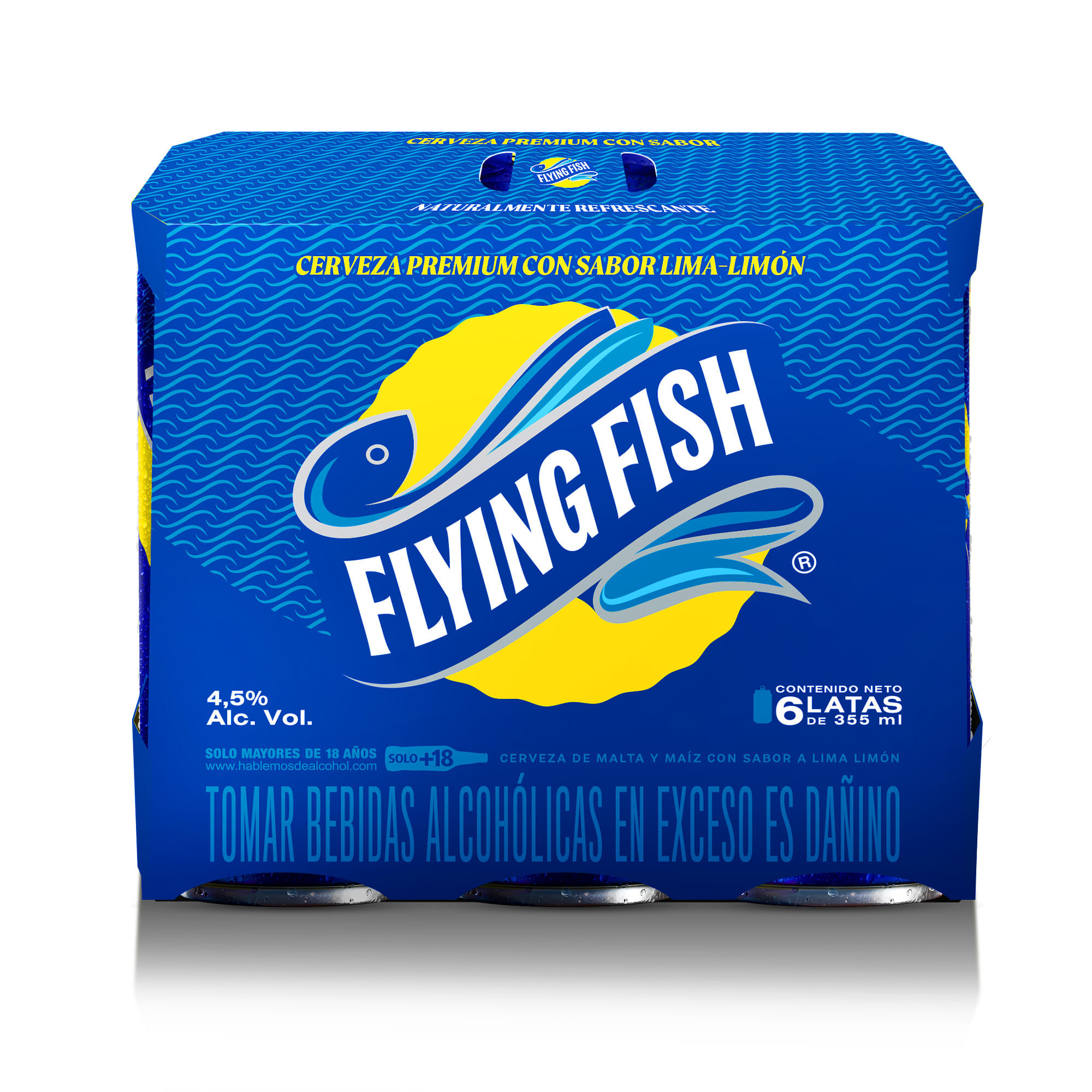 Cerveza FLYING FISH con Sabor Lima Limón Lata 355ml Paquete 6un
