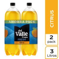 Bebida FRUGOS DEL VALLE Fresh Citrus Naranja Botella 3L Paquete 2un
