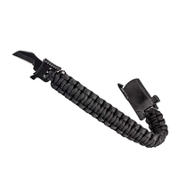 Pulsera Táctica Paracord Camping y Supervivencia Con Navaja Negro