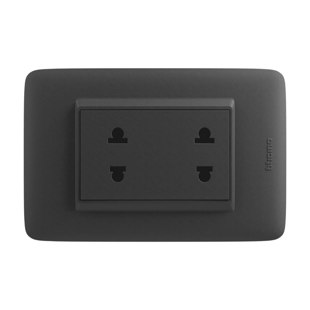 Tomacorriente Doble Universal Negro Dplus Bticino