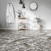 Piso Cerámico Marmolizado Berna Gris 45x45cm 2.29m2 San Lorenzo