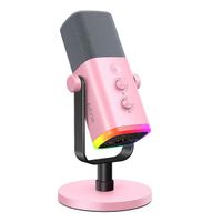 Fifine - Micrófono Ampligame AM8 RGB USB/XLR Dynamic - Rosado