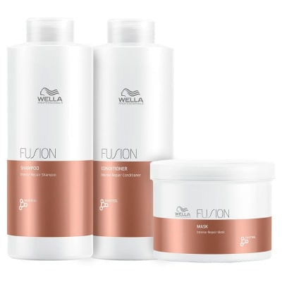 Wella Pack completo fusion xl Shampoo 1000ml + Acondicionador 1000ml + Mascarilla 500ml