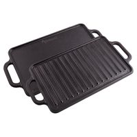 Plancha Victoria Reversible Hierro Fundido Curada 21x33Cm