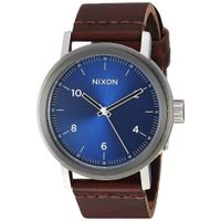 Reloj Nixon Stark A11942301 Acero Gris Correa de Cuero Marrón Azul