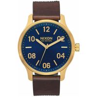 Reloj Nixon Patrol A12433210 Acero Inox Correa de Cuero Marrón Azul