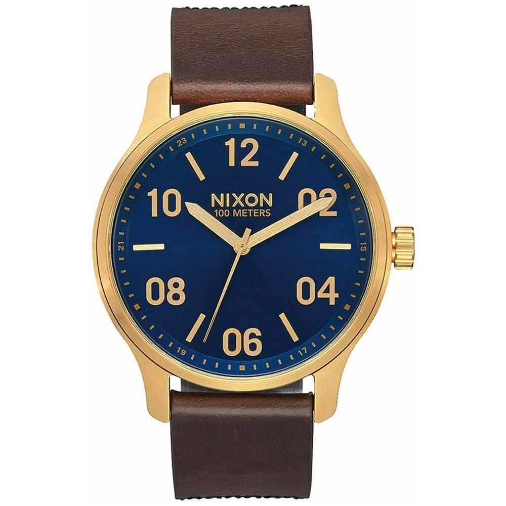 Reloj Nixon Patrol A12433210 Acero Inox Correa de Cuero Marrón Azul