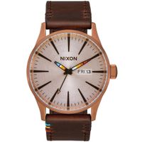 Reloj Nixon Sentry A1053173 Fecha Acero Inox Correa de Cuero Marrón