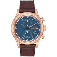 Reloj Nixon Station A11632629 Correa de Cuero Marrón Azul