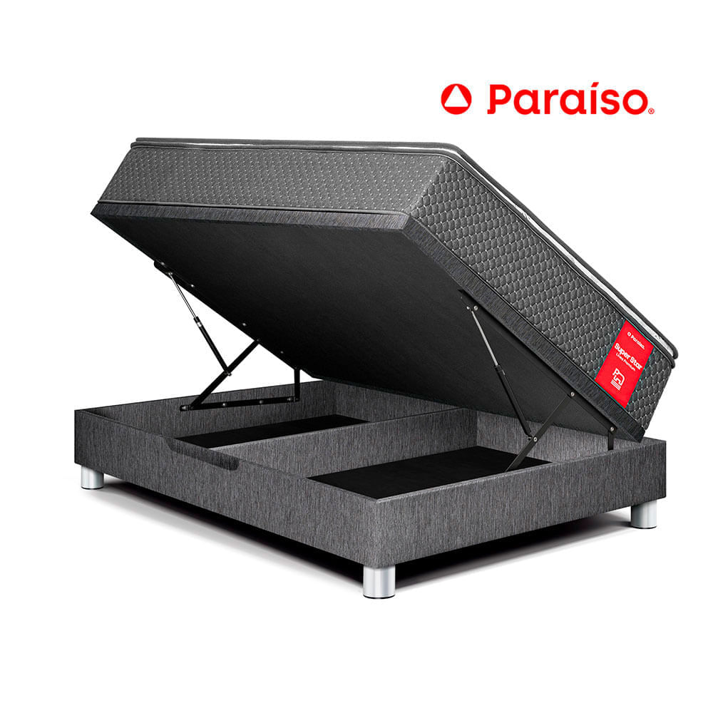 Cama Boxet Super Star 1.5 Plazas Gris
