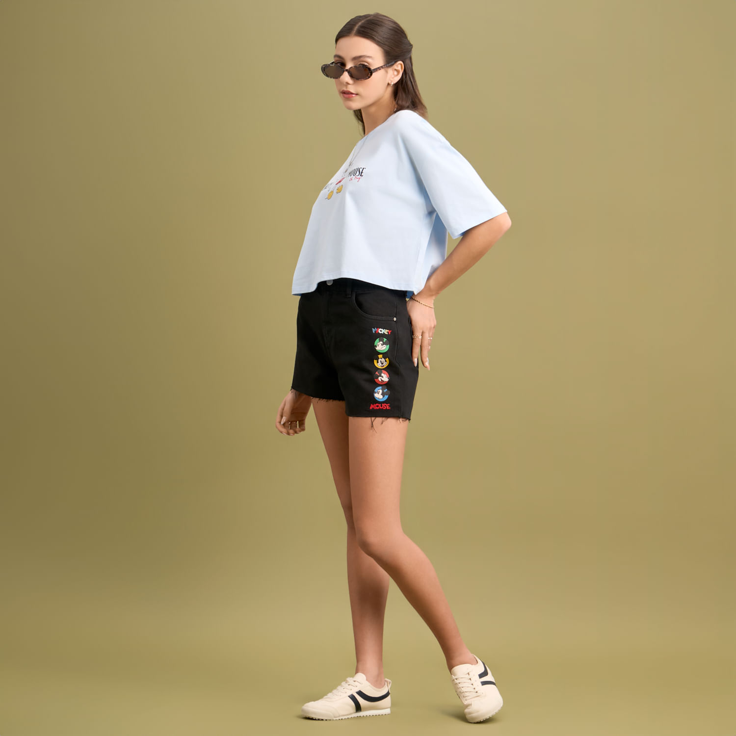 Short Mujer Disney Denim Face