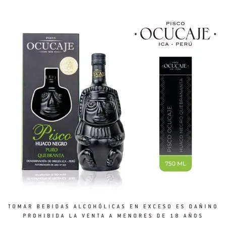 Pisco OCUCAJE Puro Huaco Quebranta Botella 750ml (OFERTA)