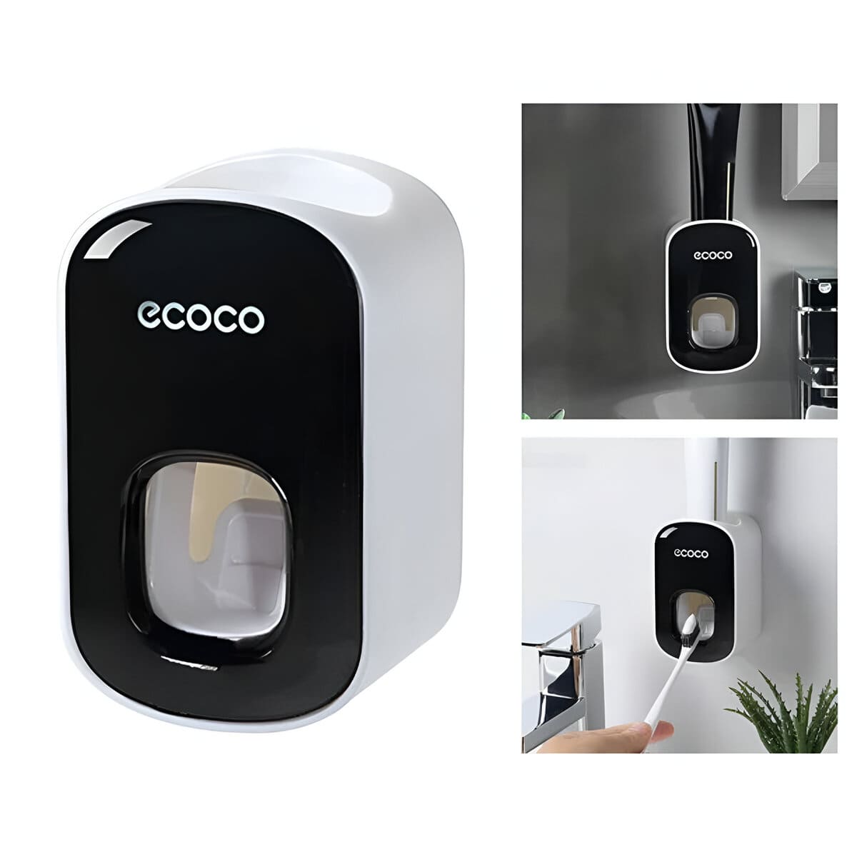 Dispensador A Presión De Pasta Dental Ecoco Negro