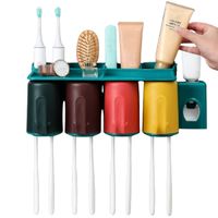 Organizador De Baño Con Dispensador De Pasta Dental Verde