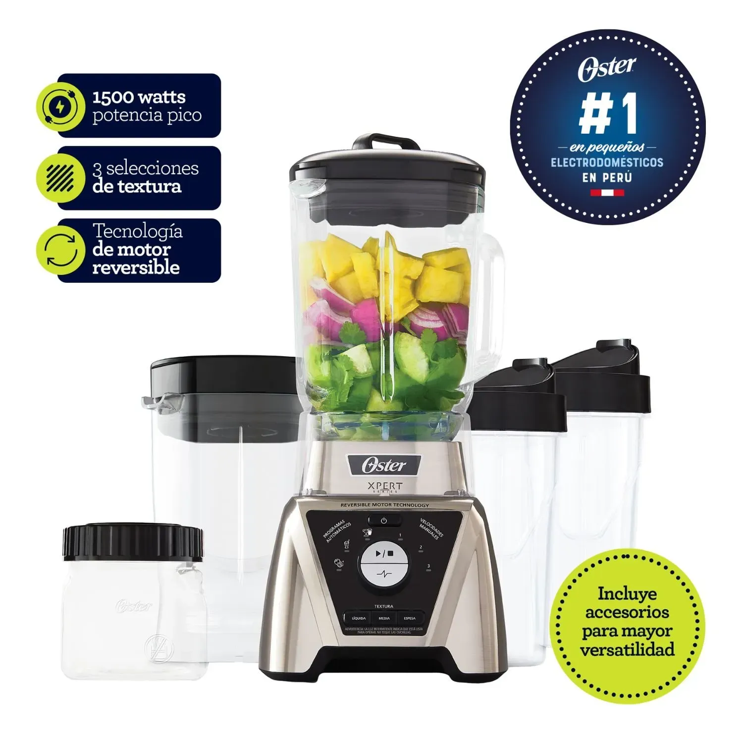 Licuadora Oster 1100W Con Vaso De Vidrio Y Accesorios - BLST3B-CAG-053 !OFERTON!