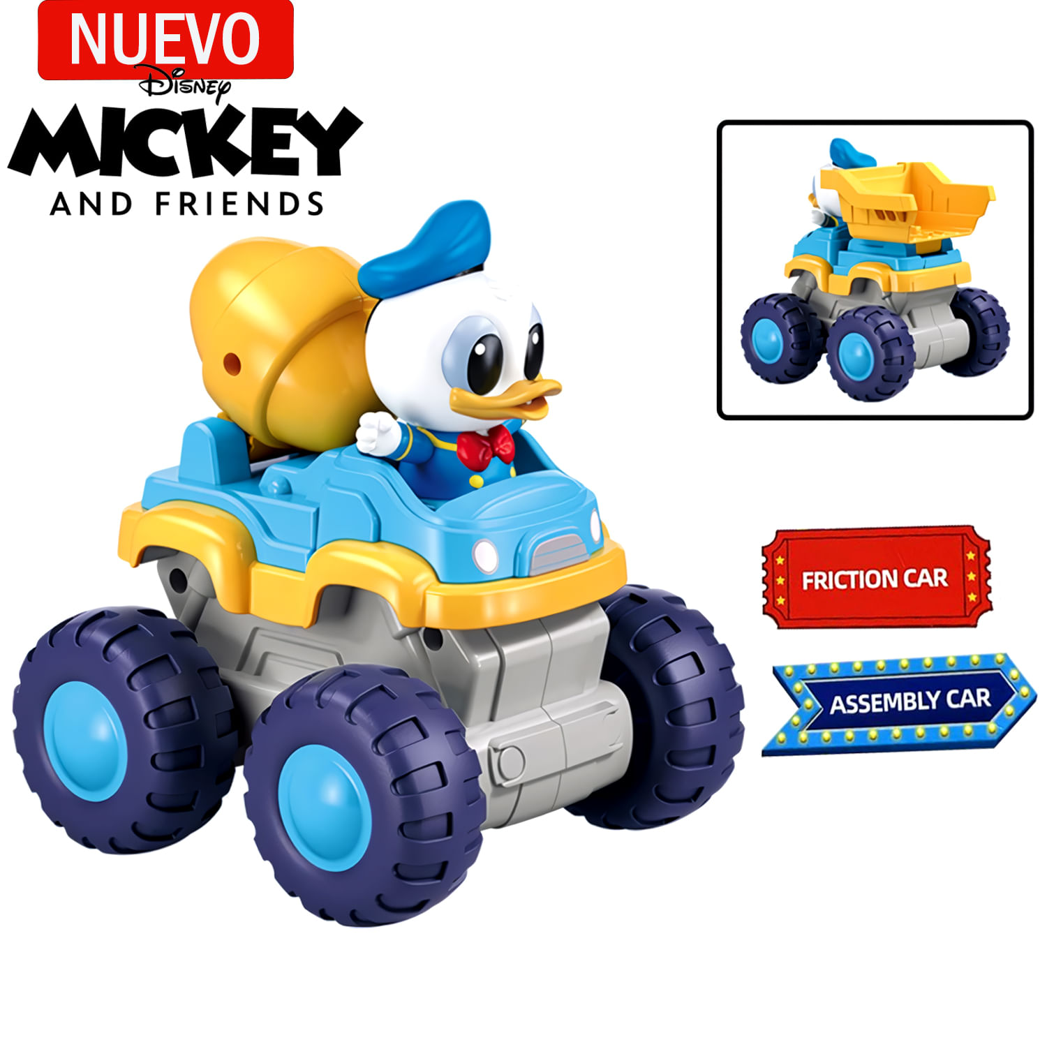 Juguete Mezcladora de fricción del Pato Donald 2 en 1 M38-LS005 12 piezas