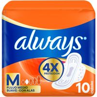 Toallas Higiénicas ALWAYS Maxi Protección Suave Paquete 10un