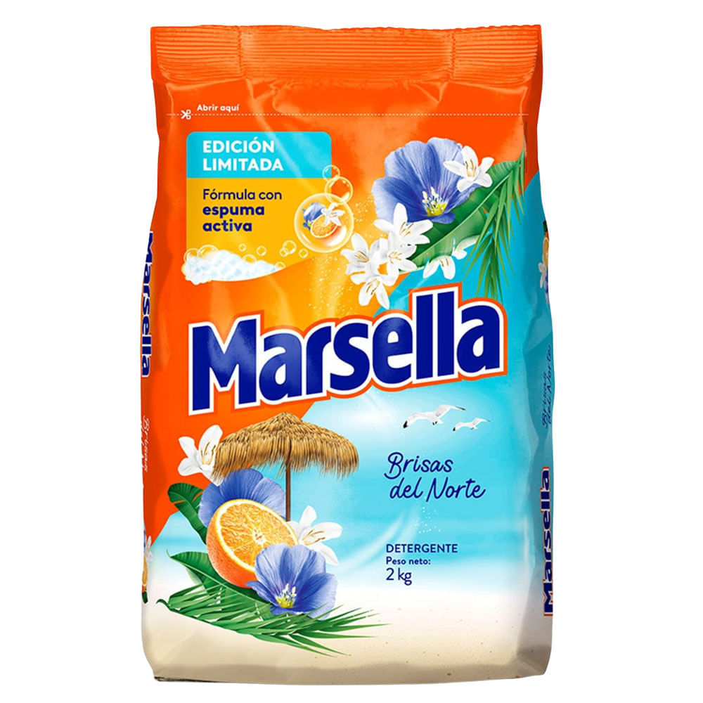 Detergente en Polvo MARSELLA Brisas del Norte Bolsa 2Kg