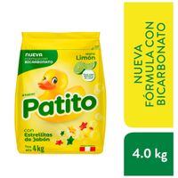 Detergente en Polvo PATITO Bicarbonato Limón Bolsa 4Kg