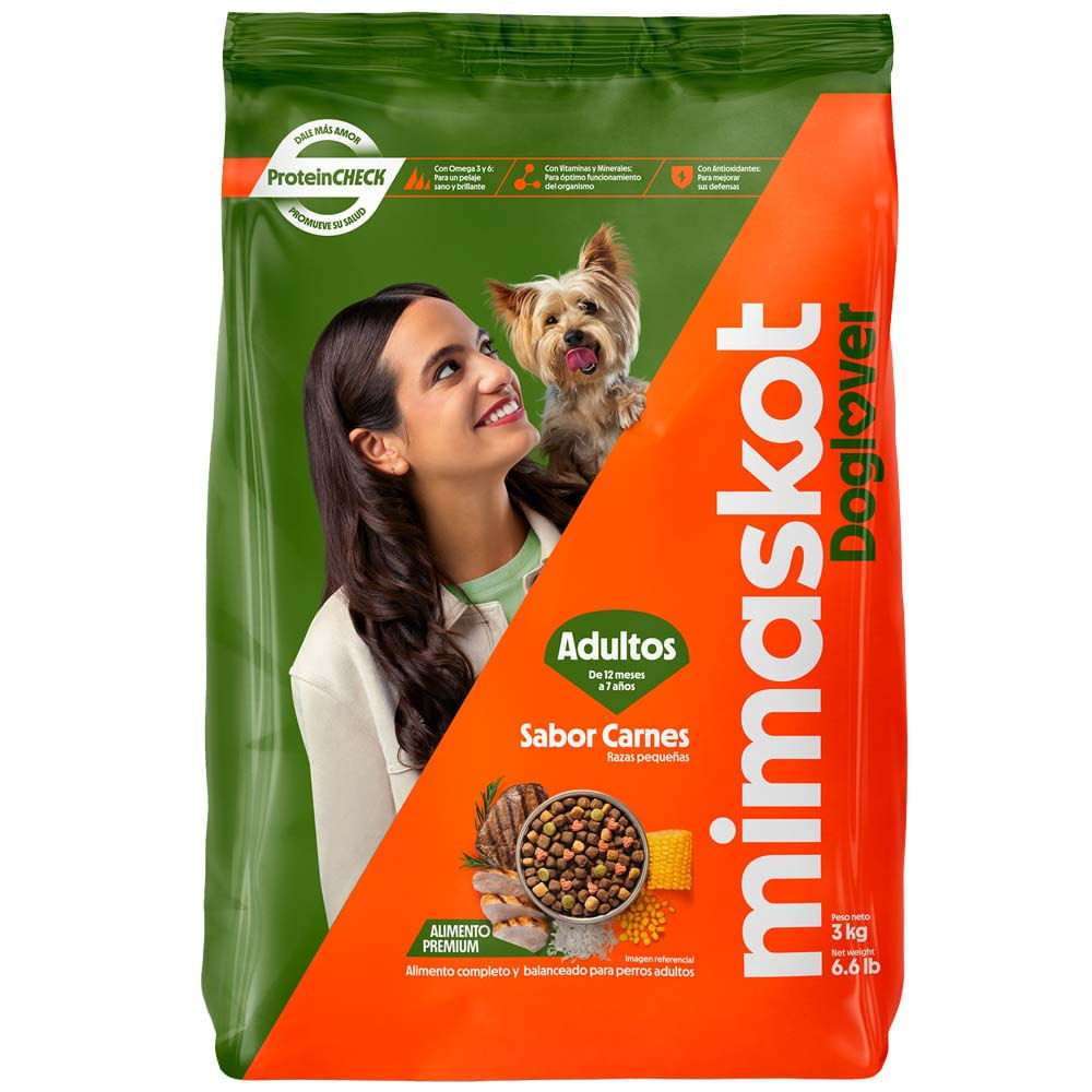 Comida para Perro MIMASKOT Adulto Razas pequeñas Sabor Carne Bolsa 3kg