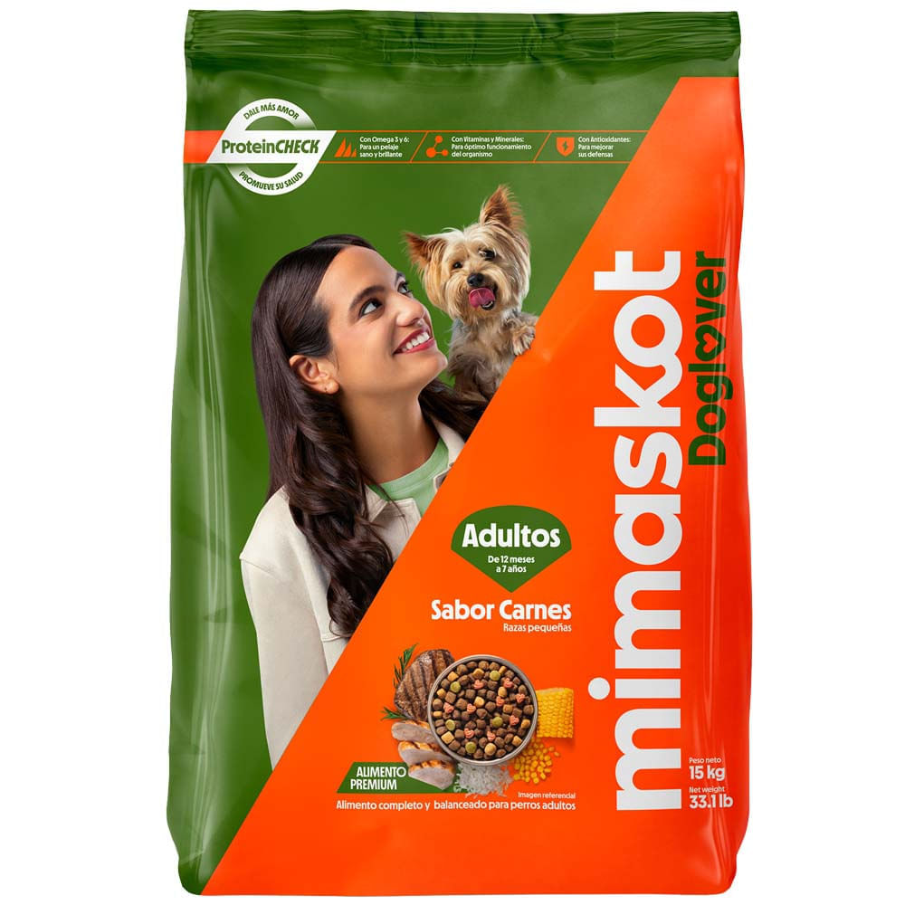 Comida para Perro MIMASKOT Adulto Razas pequeñas Sabor Carne Bolsa 15kg