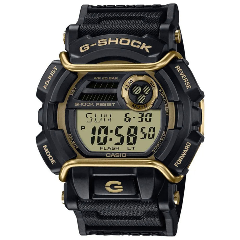 Reloj Casio G-Shock GD-400GB-1B2 Digital Luz Led Resina Negro Acero Dorado