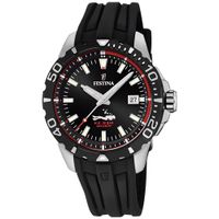 Reloj Festina The Originals F20462/2 Fecha Acero Inoxidable Correa De Silicona y Dial Negro
