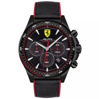 Reloj Ferrari Pilota 0830623 Fecha Cronómetro Acero Inoxidable Negro