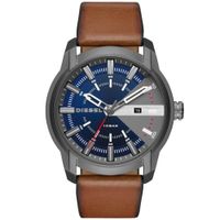 Reloj Diesel Ambar DZ1784 Fecha Acero Inoxidable Gunmetal Dial Azul