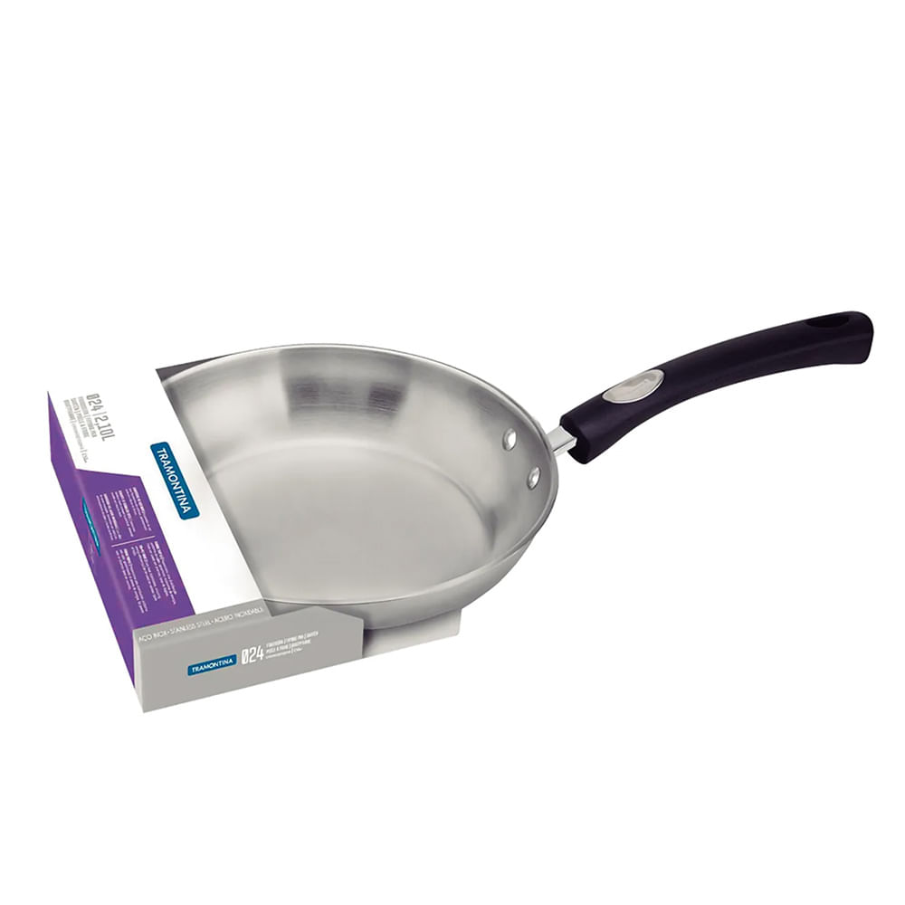 Sarten 24 cm Tramontina Acero Inoxidable 2.1 L Solar Silicone 62135/240