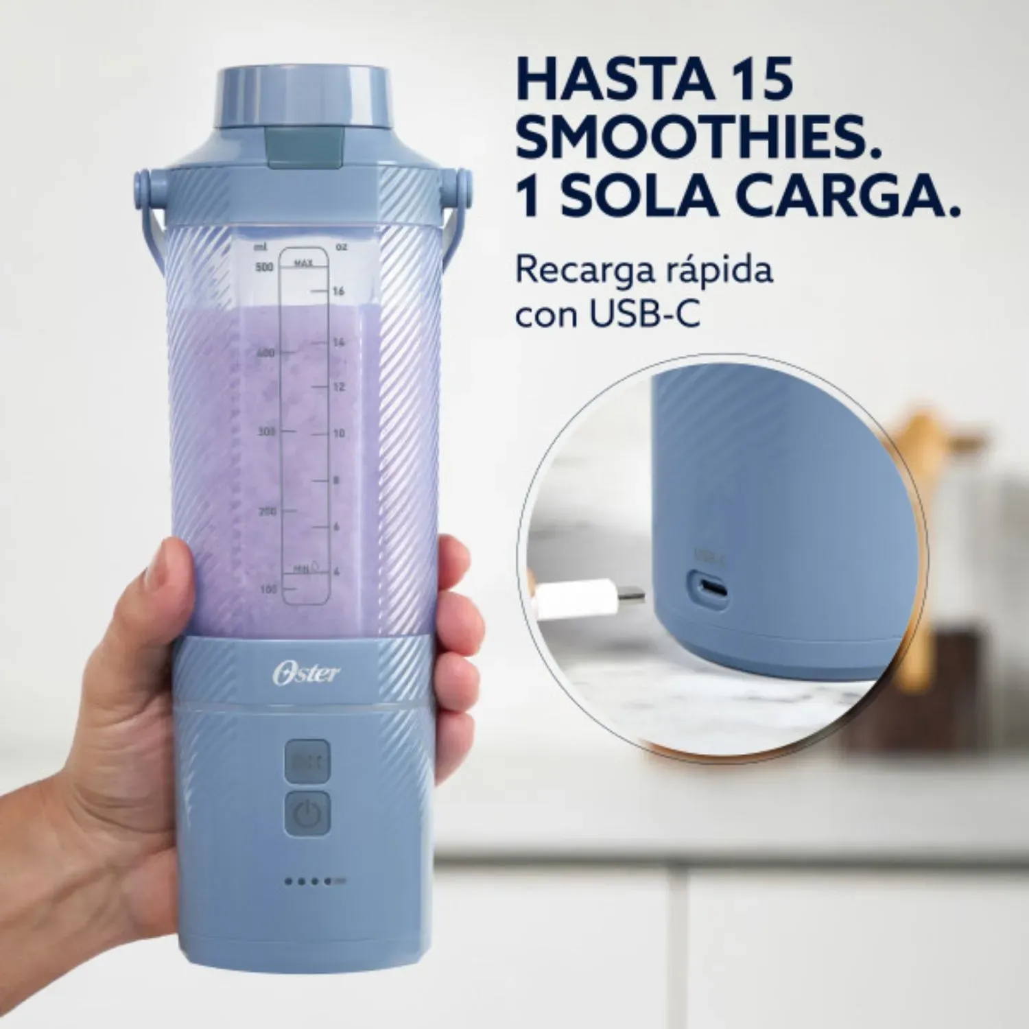 Licuadora Portátil, Gomax, 590 Ml De Capacidad, Para Batidos Y Smoothies BLSTGFP-B20 - !OFERTA!
