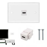 Placa de pared ABS 1 puerto USB C TIPO C Faceplate hembra a hembra NETCOM